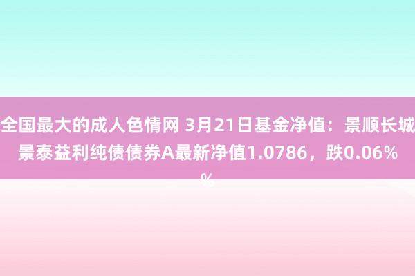 全国最大的成人色情网 3月21日基金净值：景顺长城景泰益利纯债债券A最新净值1.0786，跌0.06%